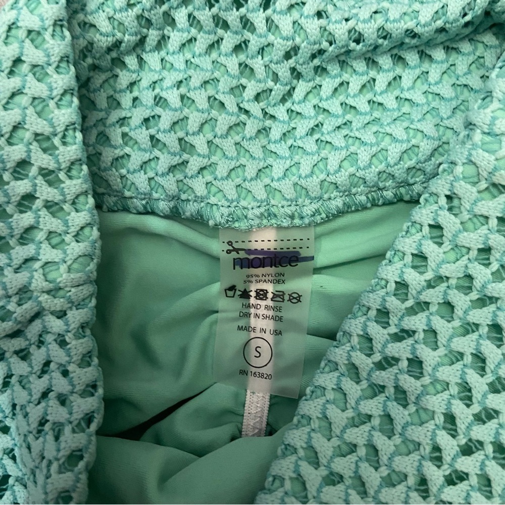 New! Montce turquoise crochet high waisted bikini bottoms 27812 - Picture 12 of 13